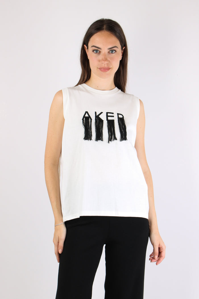 T-shirt Frange Bianco-2