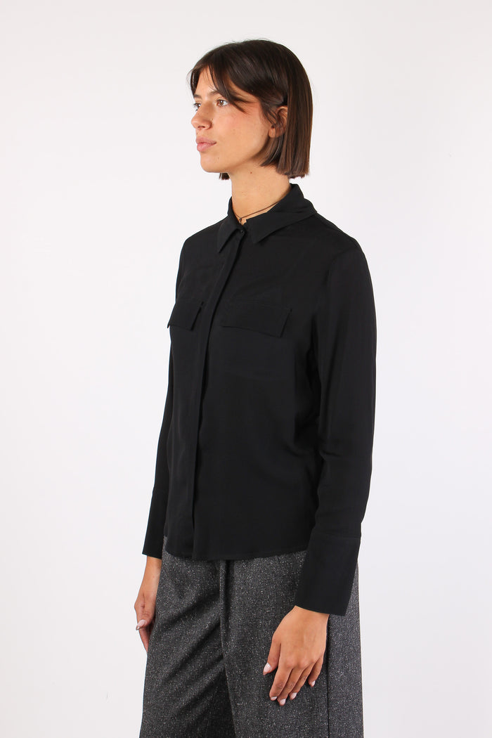 Camicia Viscosa Taschine Nero-4
