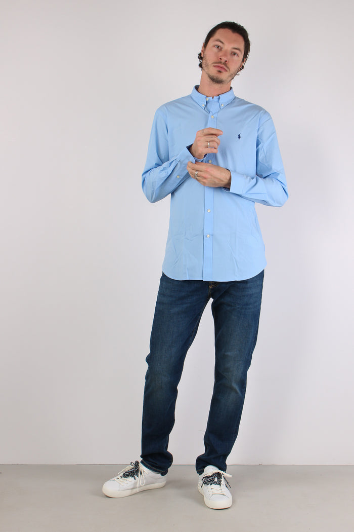 Camicia Slim Stretch Popeline Austin Blue-4