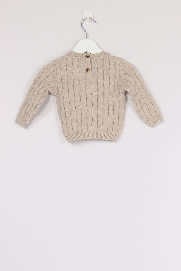 Pullover Treccia Cardato Beige-2