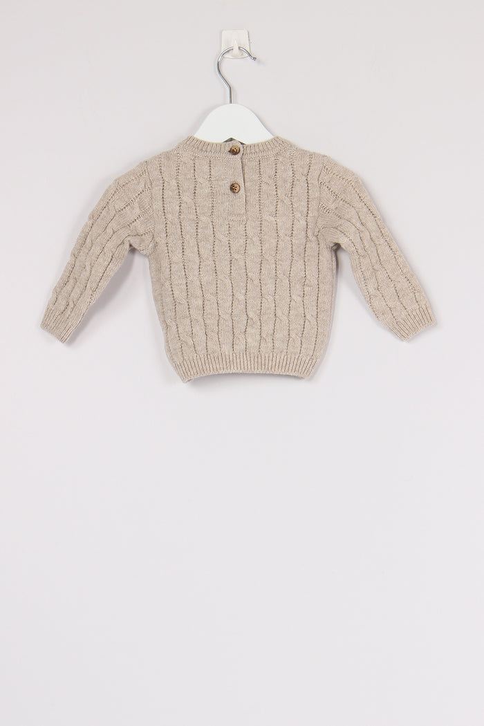 Pullover Treccia Cardato Beige-2