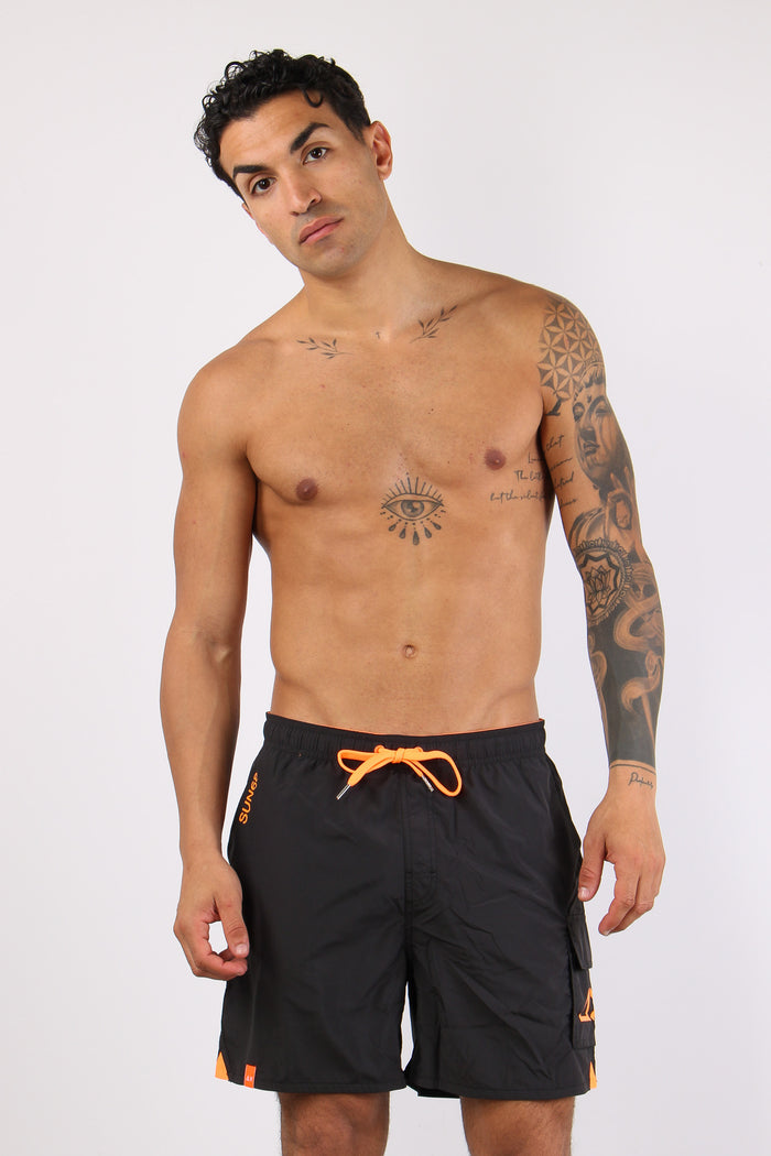 Costume Pantalone Cargo Nero-2