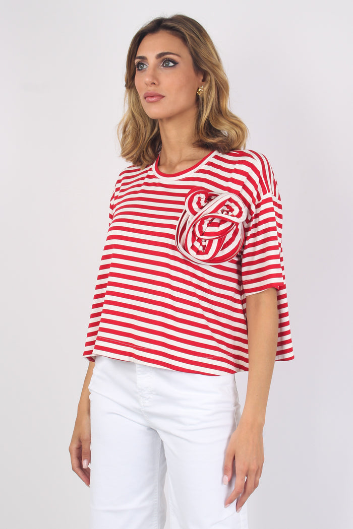 T-shirt Riga Fiore Bianco/rosso-3