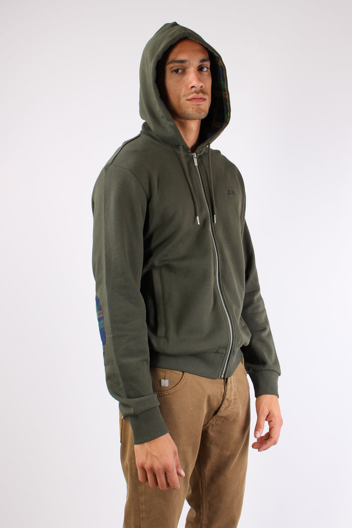 Felpa Zip Toppe Contrasto Militare-6