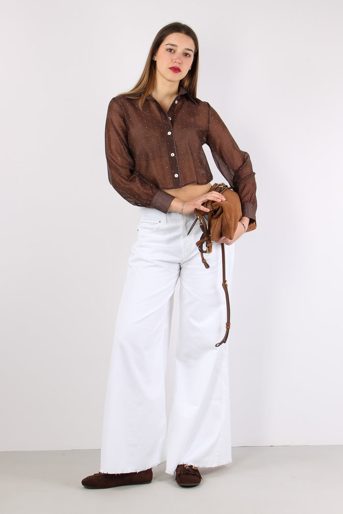 Camicia Corta Mussola Strass Moro