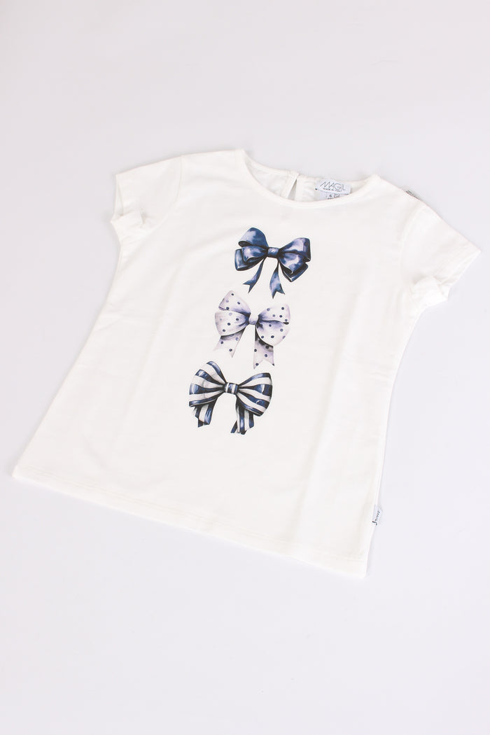 T-shirt Stampa Fiocco Blu/bianco-3