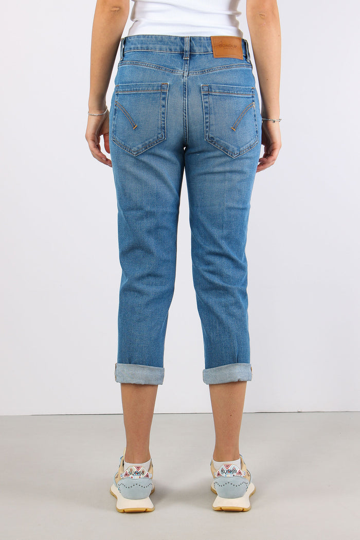 Koons Denim Stretch Bottone Gioiello Denim Scuro-6