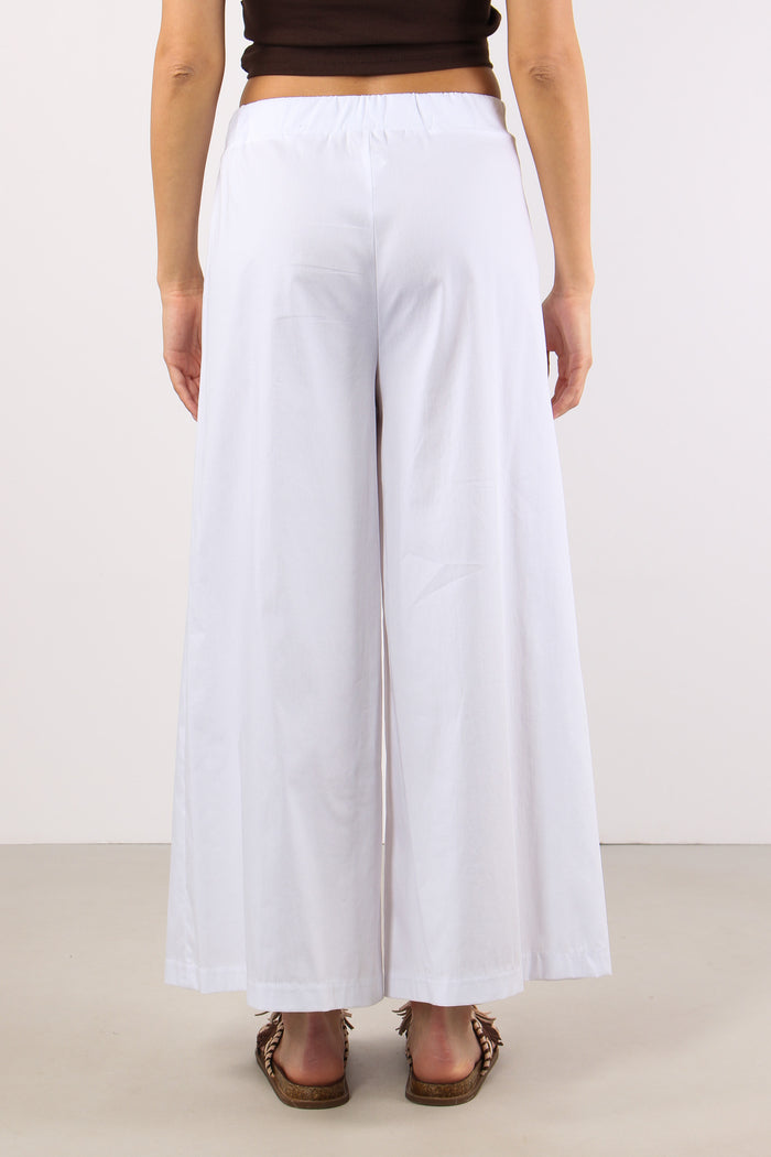 Pantalone Cropped Cotone Bianco-4