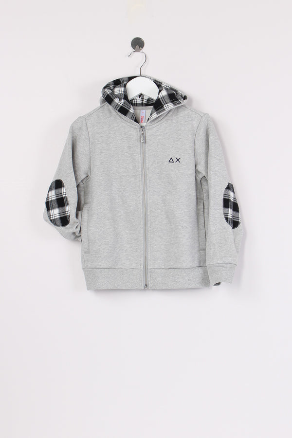 Felpa Full Zip Check Grigio