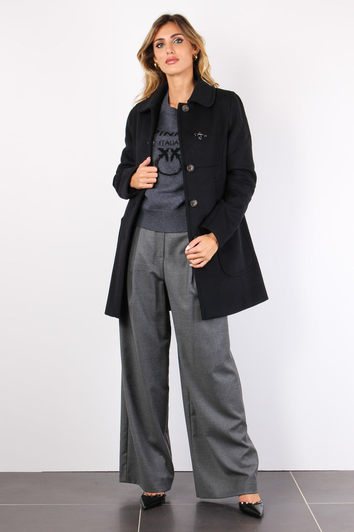 Cappotto Misto Cashmere Nero-5