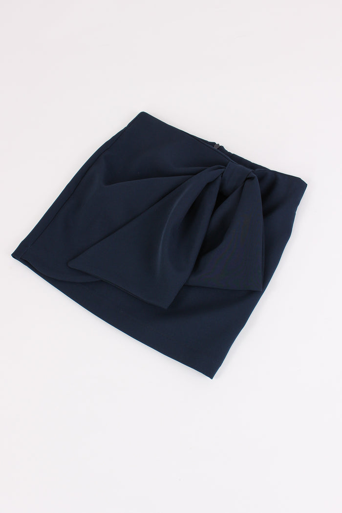 Gonna Fiocco Assimetrico Blu-3