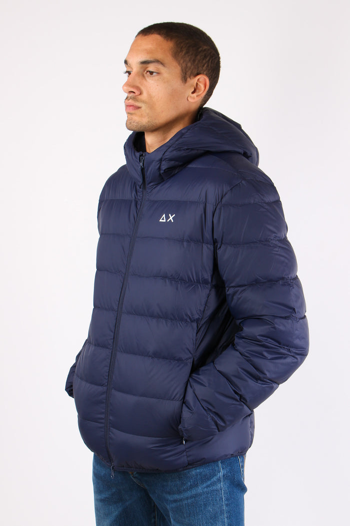 Piumino Cappuccio Navy Blue-6