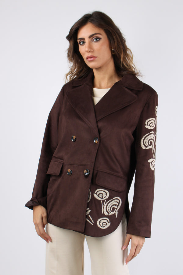 Giacca Dainetto Ricami Moro-2