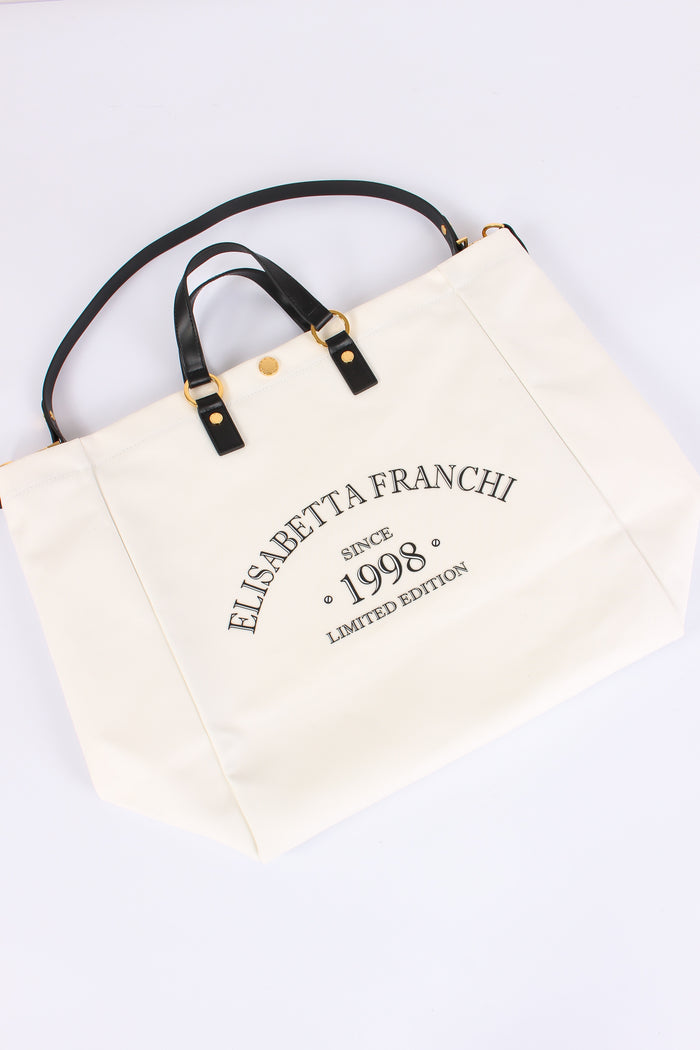 Borsa Mare Logo Avorio/nero-5