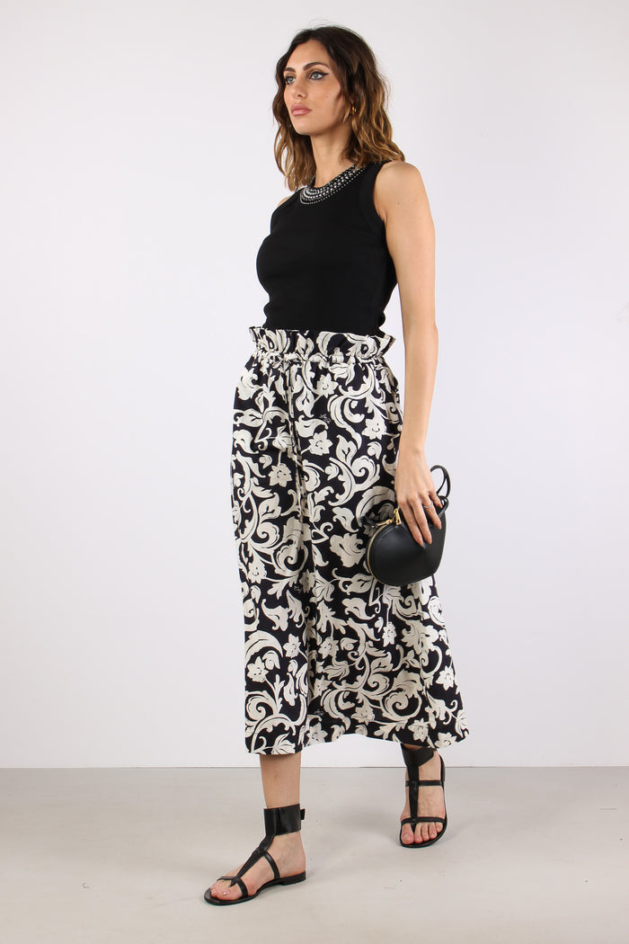 Gonna Lunga Fantasia Black/white-3