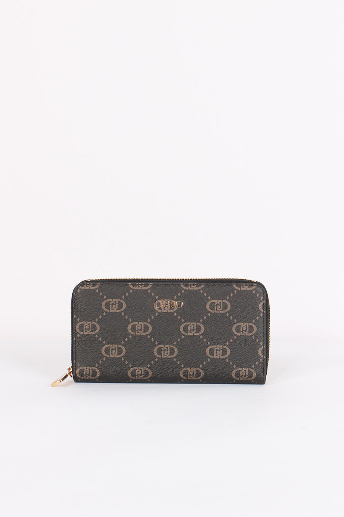 Portafoglio Zip Around Grande Nero