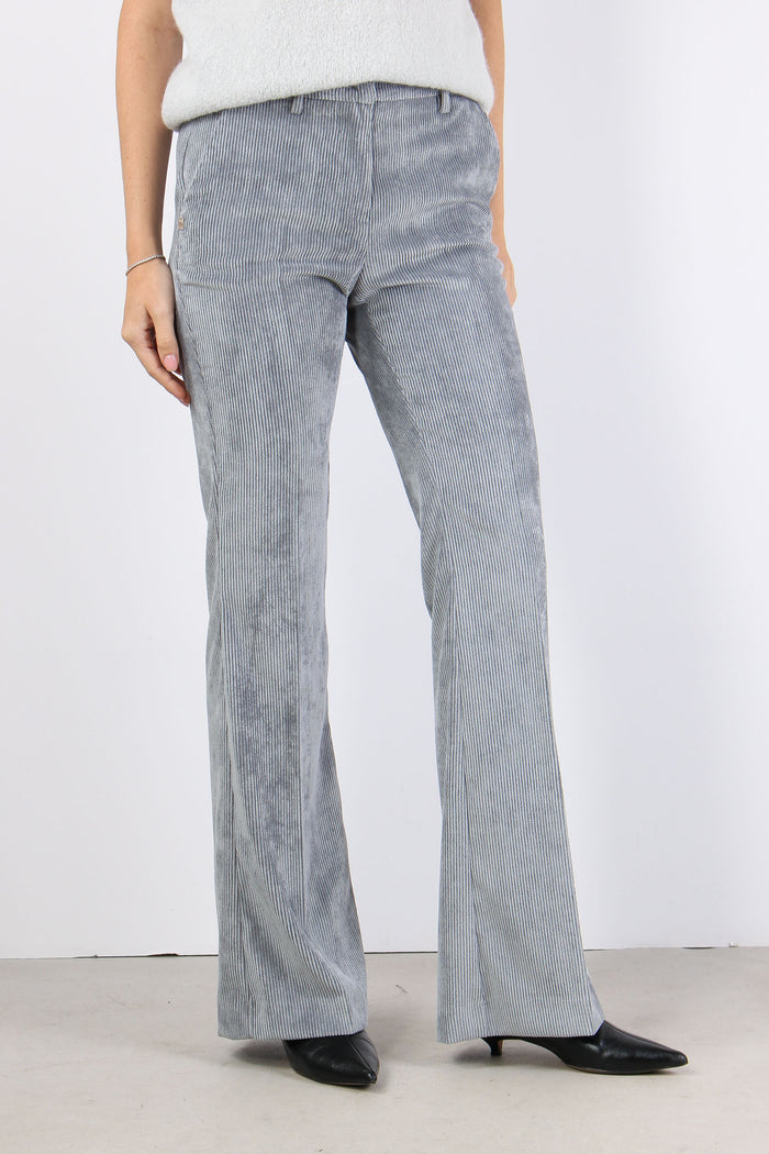Pantalone Flare Velluto Nebbia-3