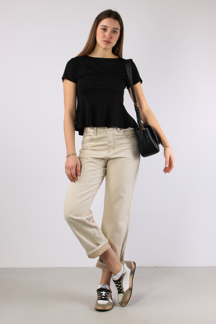 Denim Risvolto Effetto Lino Naturale-3