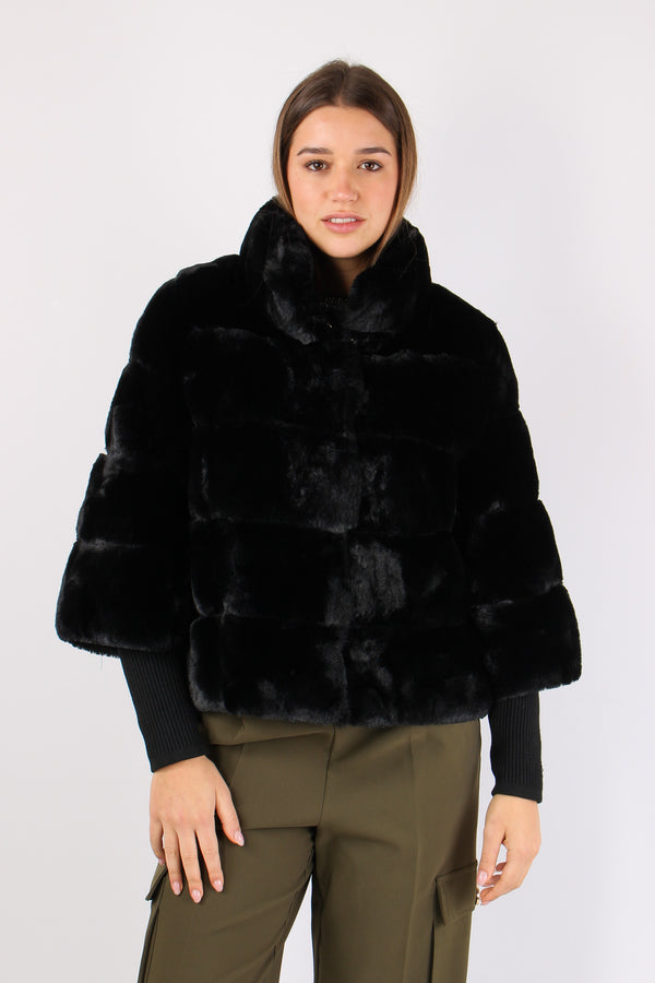 Marila Pelliccia Corta Manicot Black-2