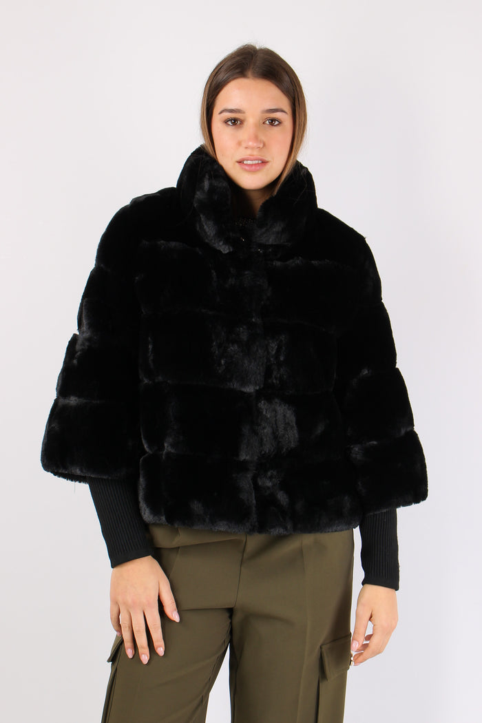 Marila Pelliccia Corta Manicot Black-2