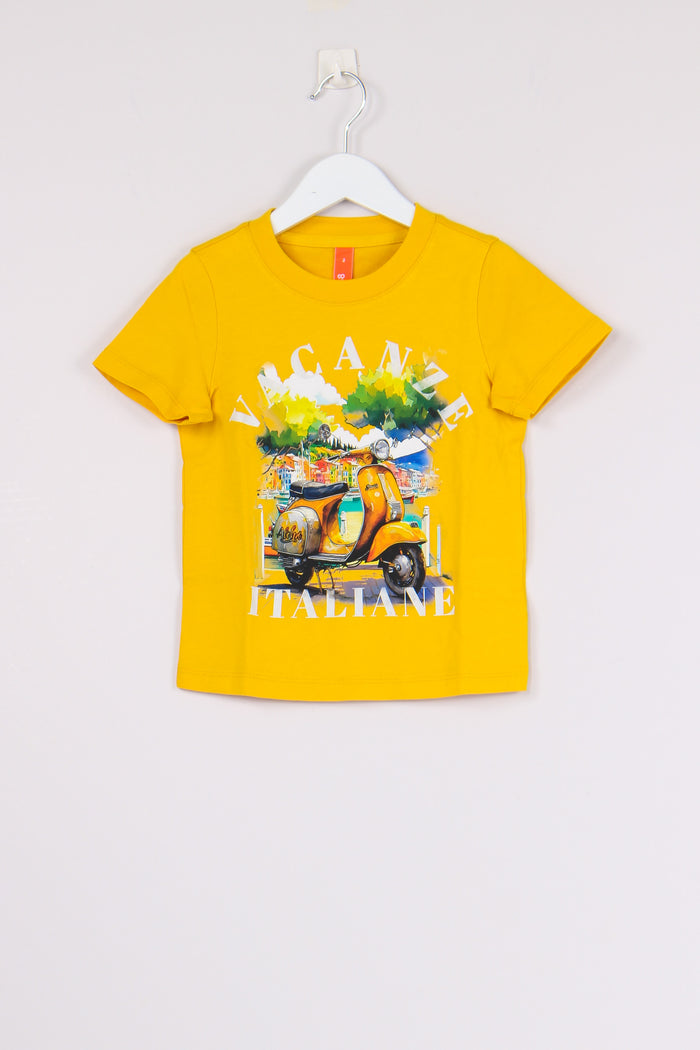 T-shirt Stampa Beach Giallo