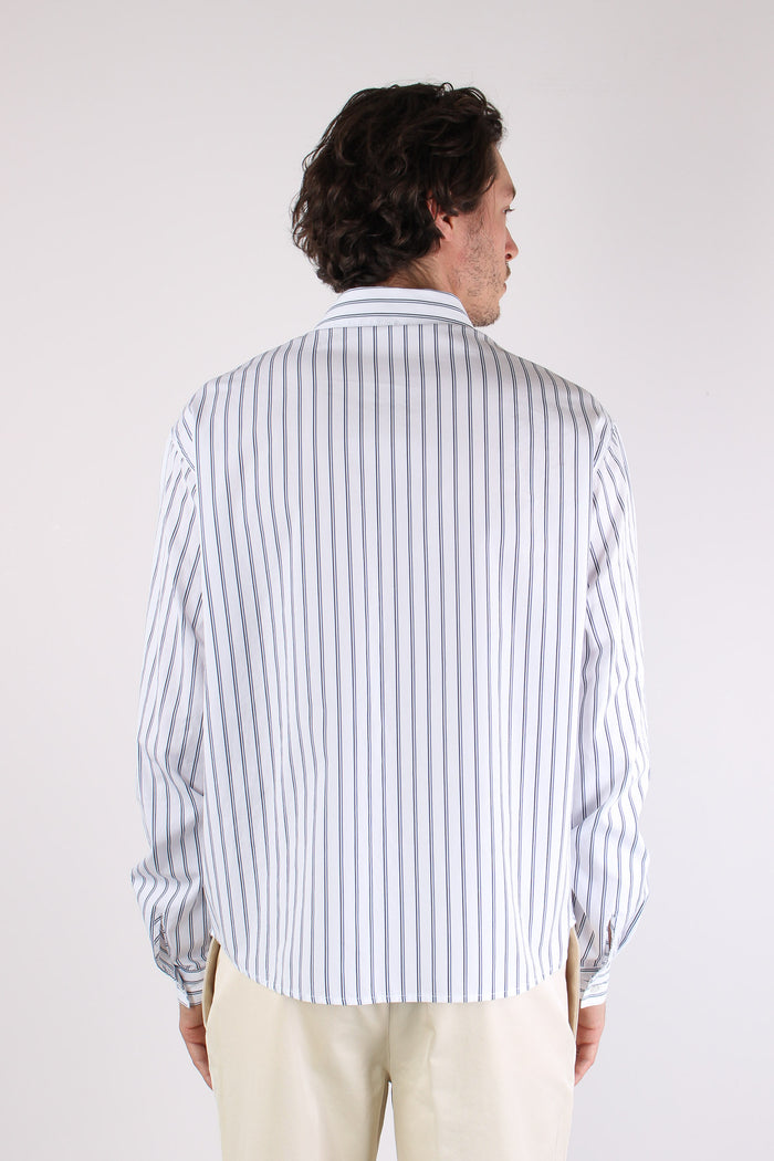 Barca Camicia Riga Tasca Blu/bianco-5