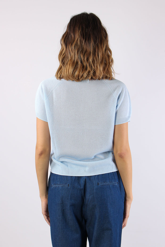 Maglia M/m Filo Cotone Azzurro-4