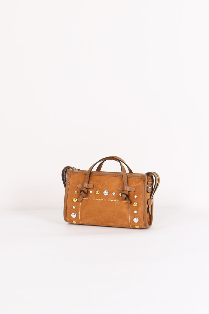 Mini Shopping Inserto Borchie Caramello-2