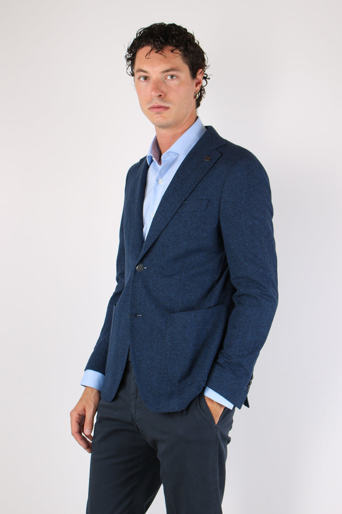 Giacca Monopetto Chevron Blu-3