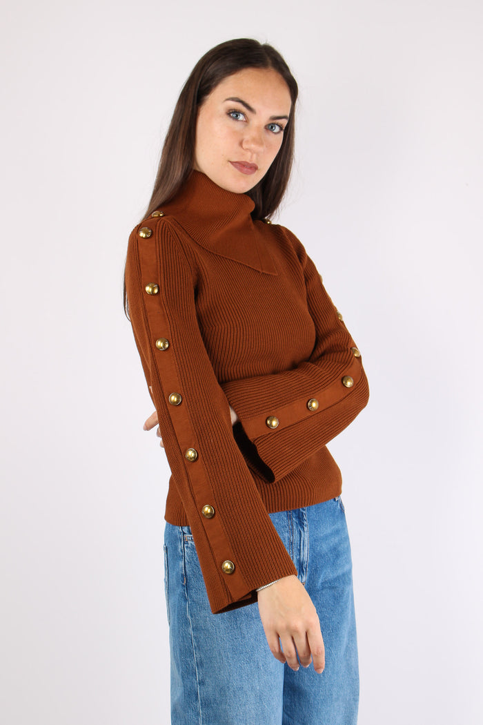 Maglia Bottoni Manica Sigaro-8
