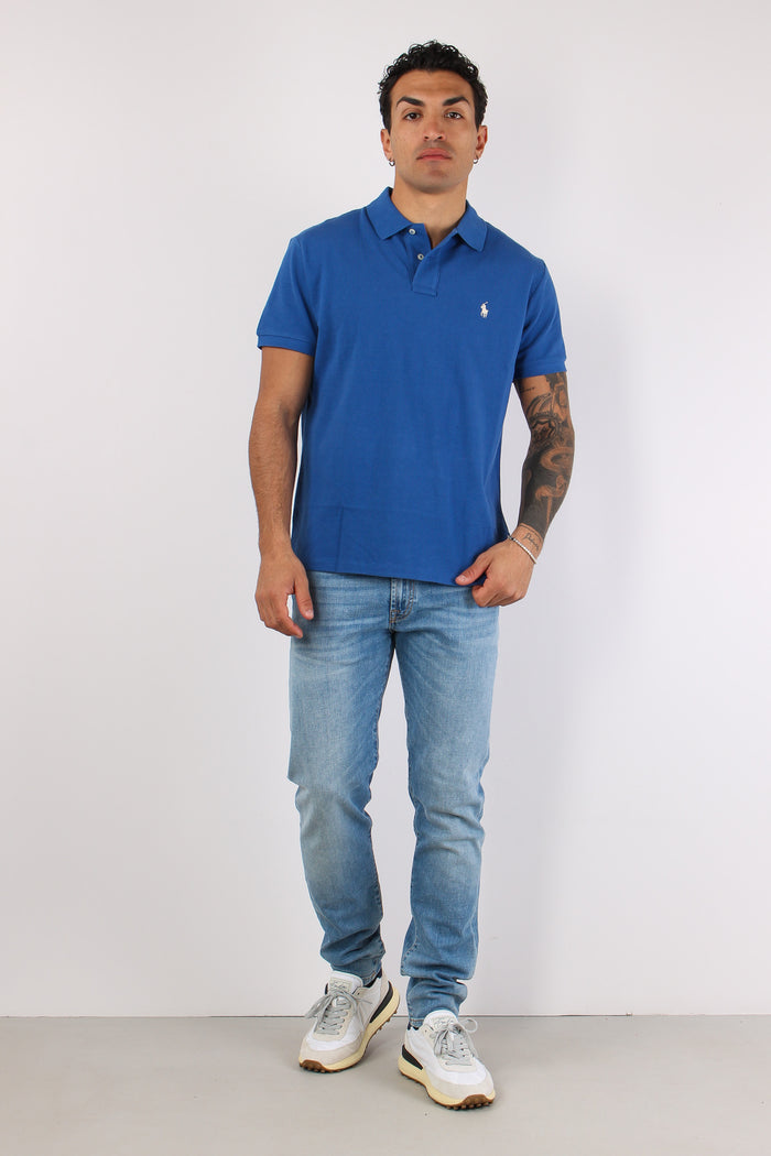 Polo Manica Corta Dusty Azure