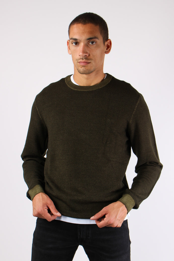 Maglia Lana Punto Riso Militare-10