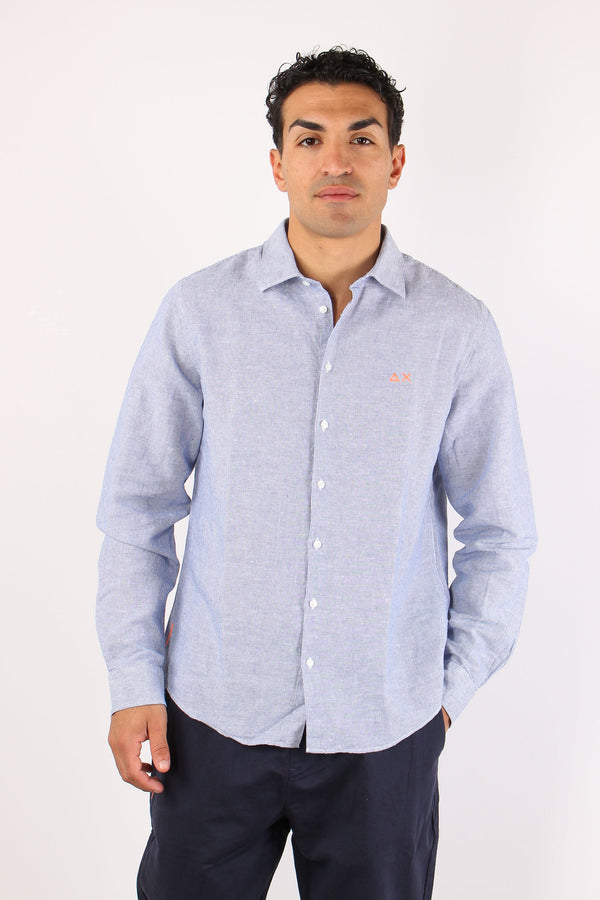 Camicia Misto Lino Riga Navy-2