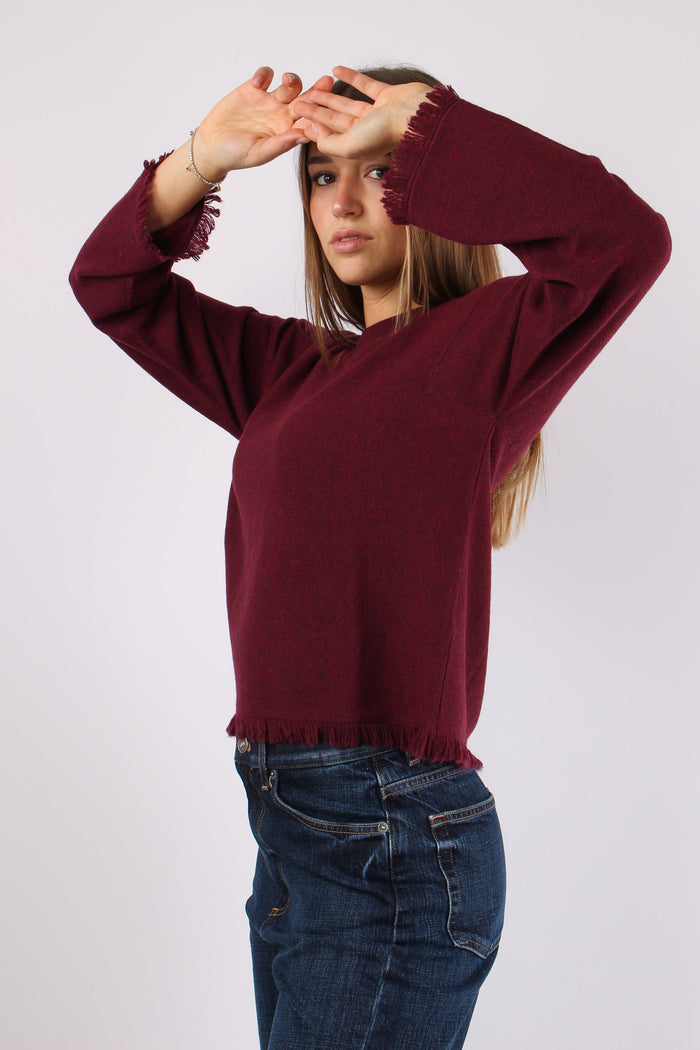 Girocollo Frangette Bordeaux-4