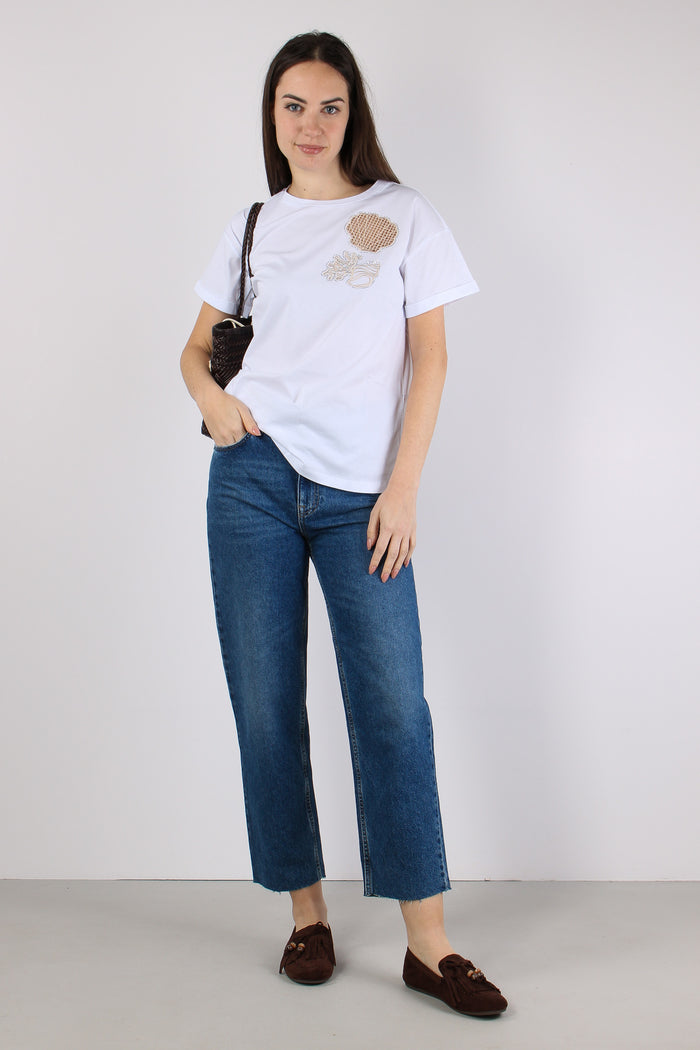 T-shirt Stampa Conchiglia Bianco Shell-4