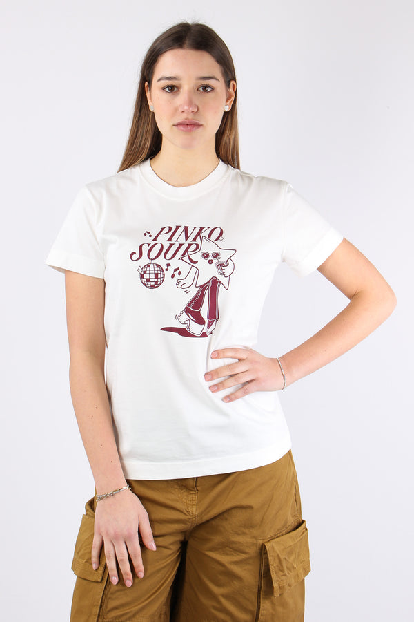 Trapani T-shirt Stampa Sour Bianco/bordeaux-2