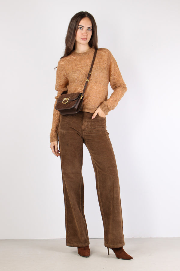 Maglia Traforata Mohair Tortora