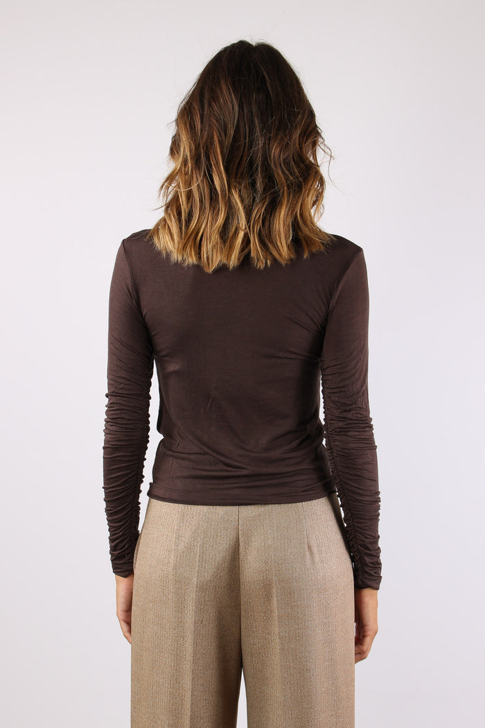 T-shirt Arriccio Manica Modal Moro-4