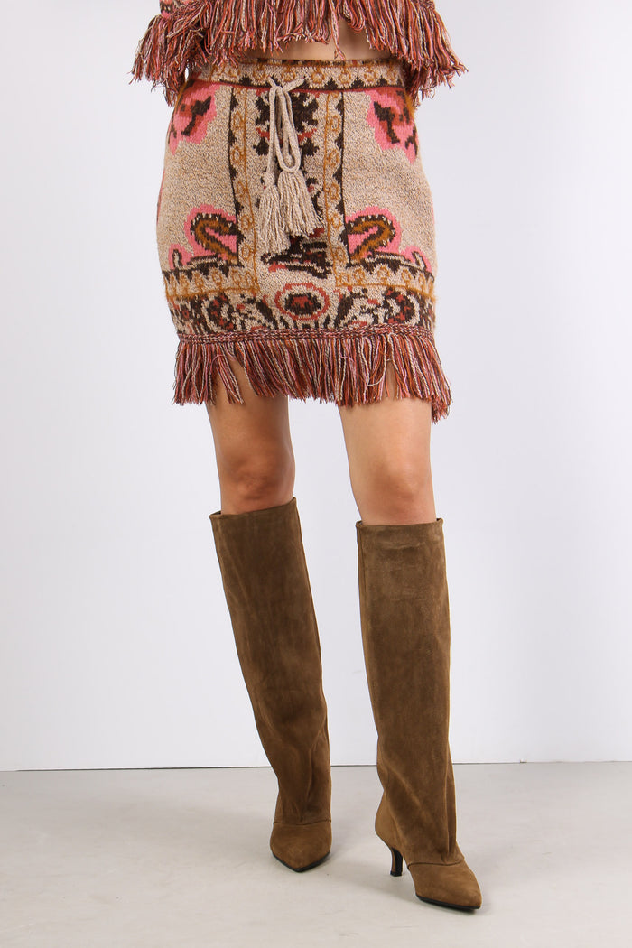 Minigonna Jacquard Frange Fantasia-3