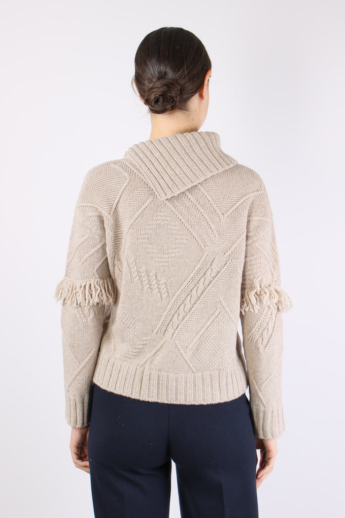 Mastro Maglia Collo Aperto Fra Casha Melange-5