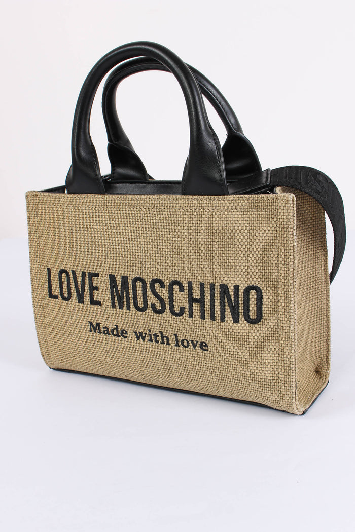 Borsa 2 Manici Logo Canvas Oro-5