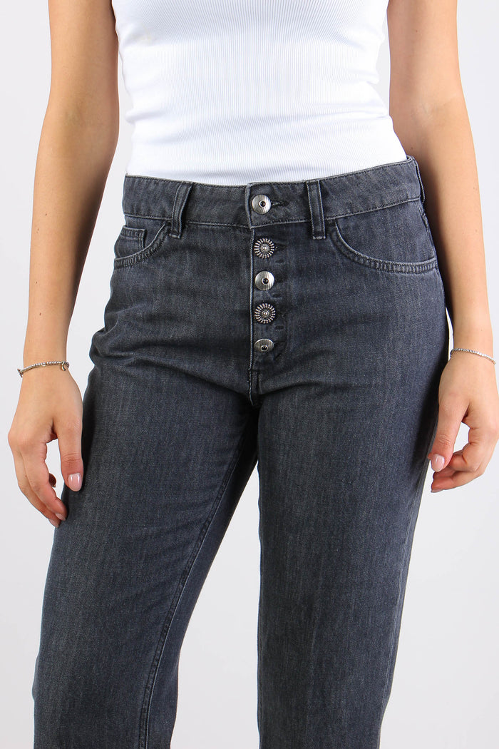 Koons Denim Loose Bottone Gioiello Nero-9