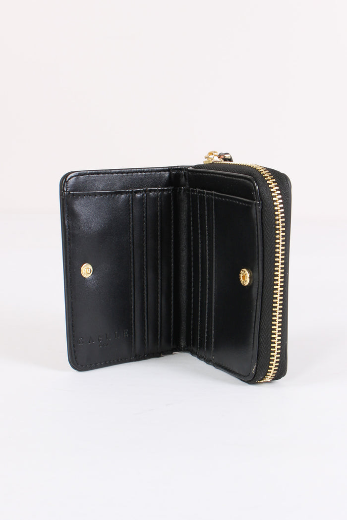 Mini Zip Around Bottolato Nero-6