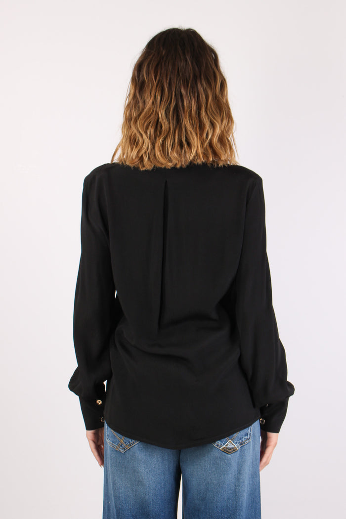 Cyrill Blusa Lacci Manica Lunga Black-4