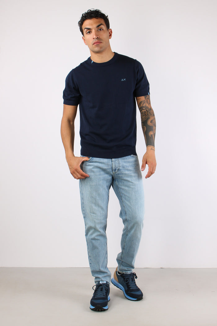 Maglia Girocollo M/m Filo Navy Blue-6