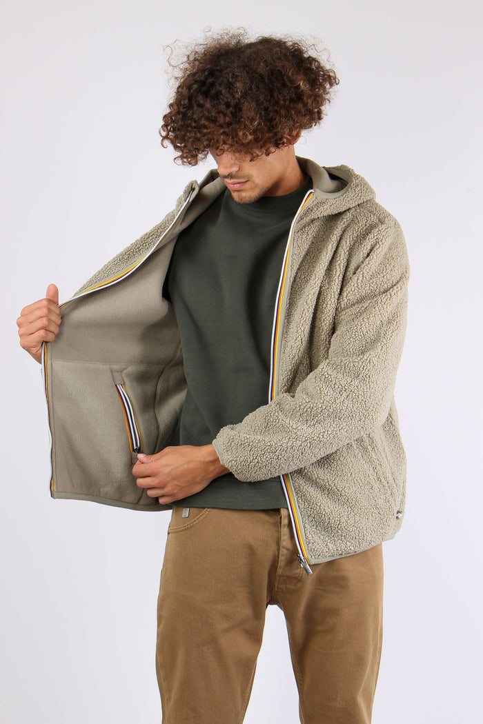 Felpa Teddy Reversibile Green Oak-6