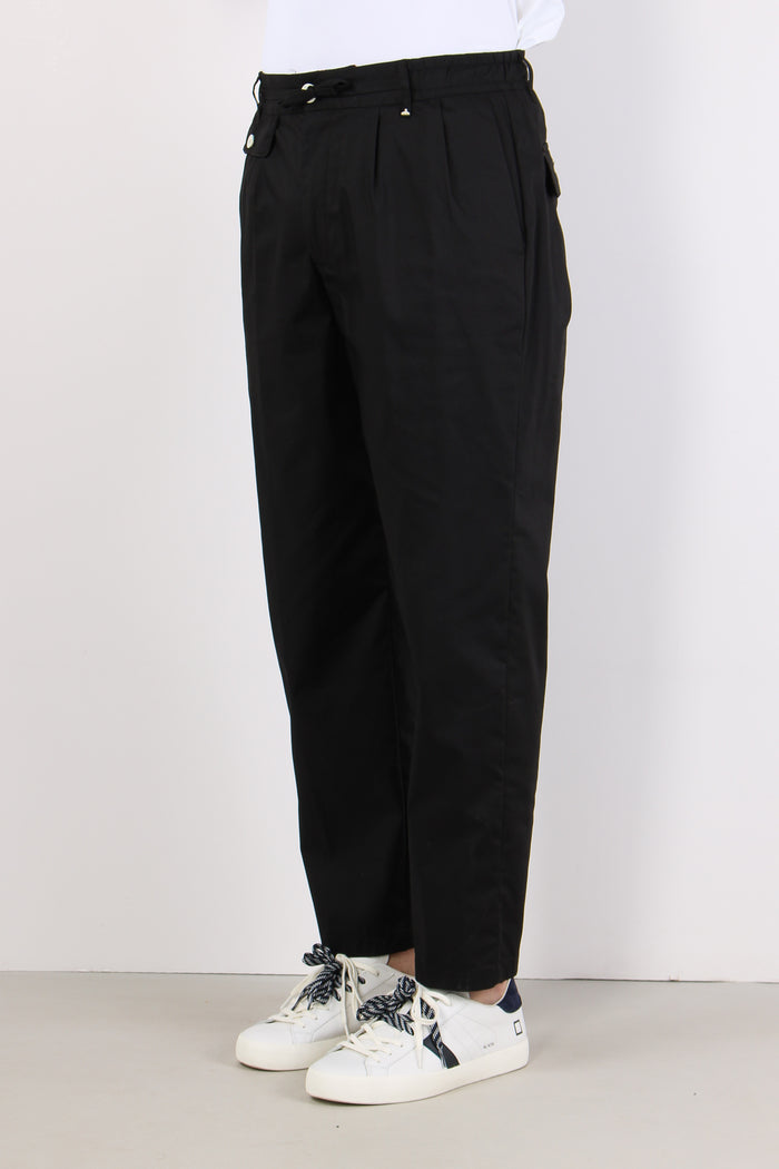 Pantalone Cotone Nero-5