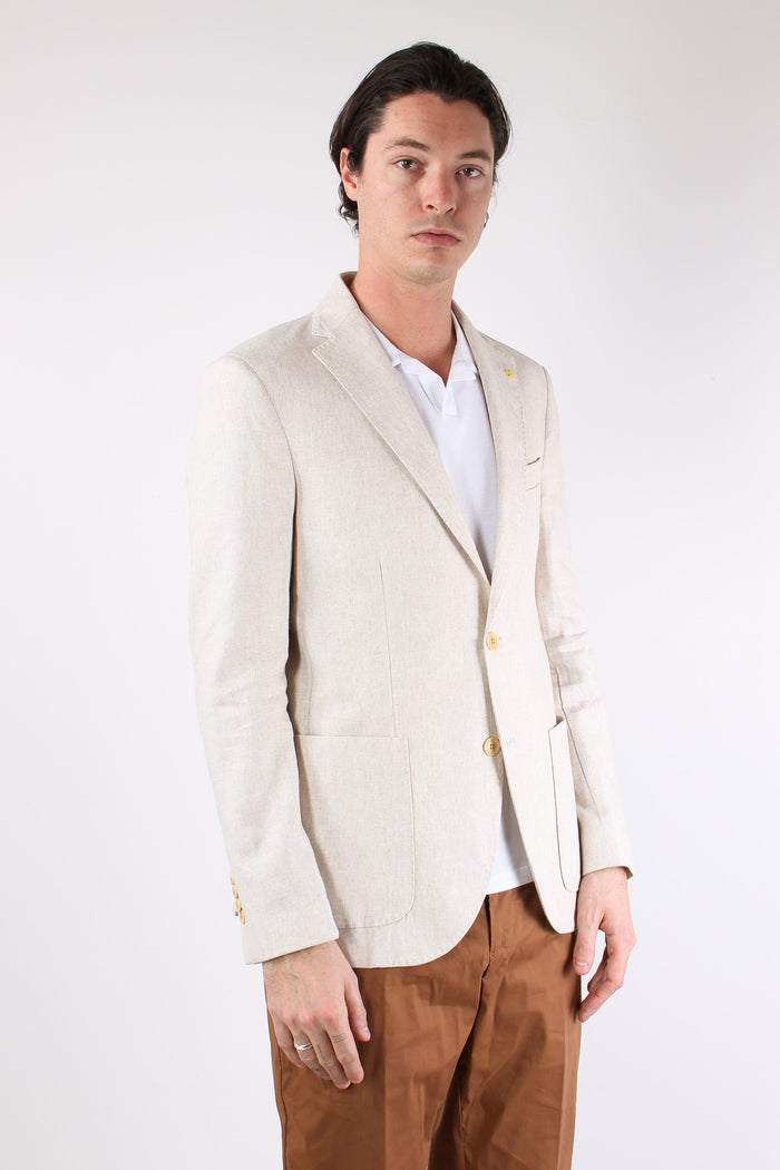 Giacca Misto Lino Stucco-6
