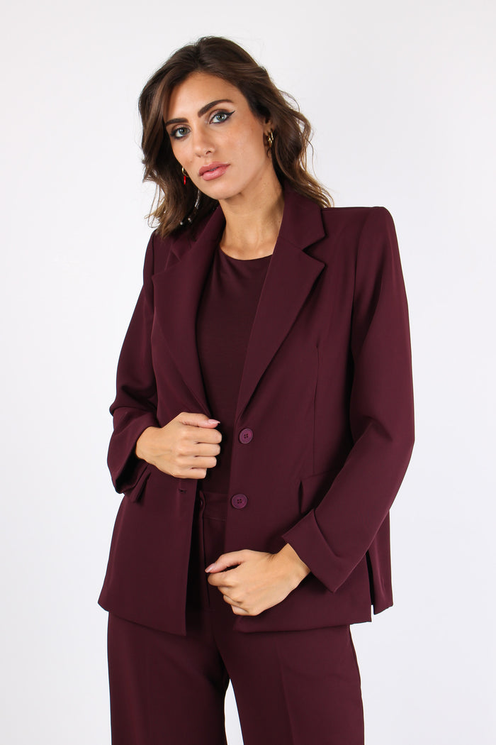 Giacca Fluida Spacchetti Later Bordeaux-3