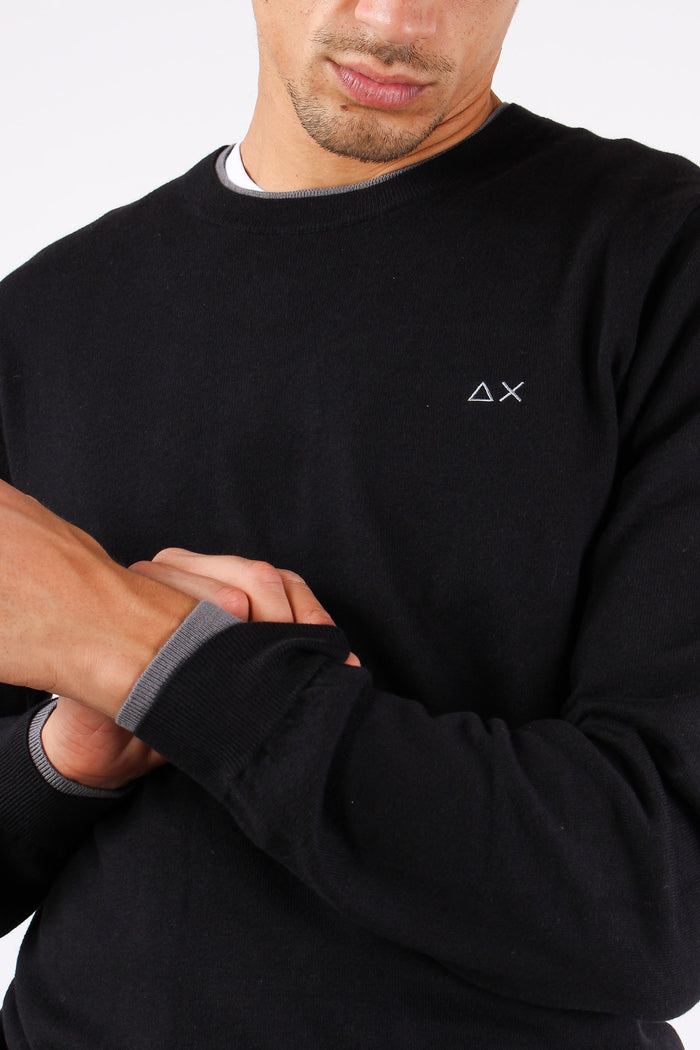 Maglia Misto Lana Profilo Coll Nero-4